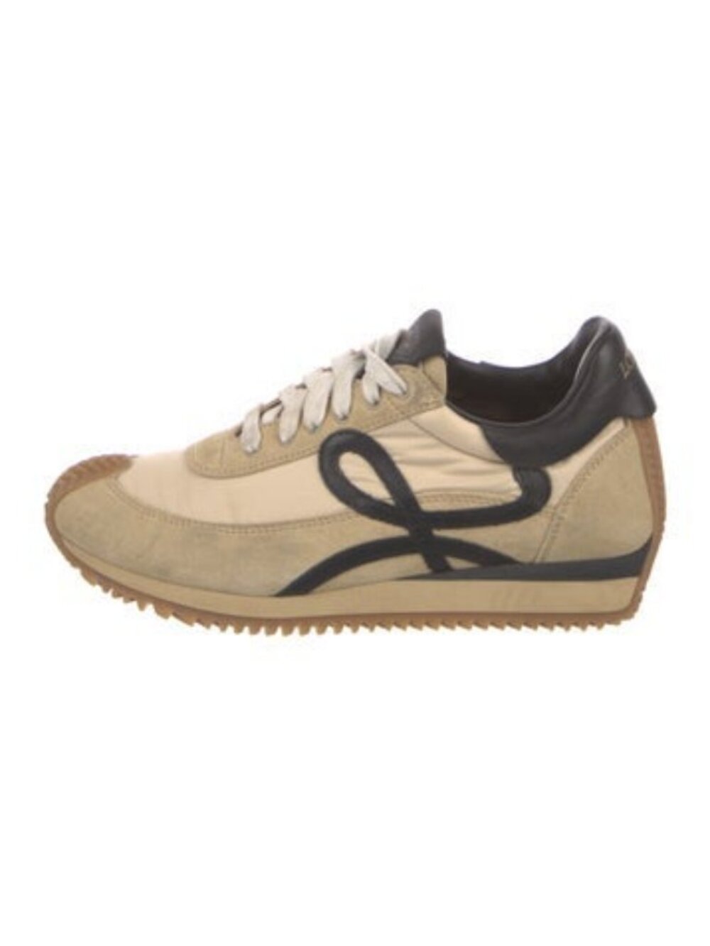 Loewe Suede Colorblock Sneakers Neutral Pattern US 6